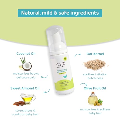 CITTA Gentle Foaming Baby Shampoo | Tear-Free & Dermatologist Approved | Prevents Cradle Cap | Natural Care with Coconut, Olive & Oats | Safe for Newborns & Kids (0-10 Years) | Now in 50ml - Image 4