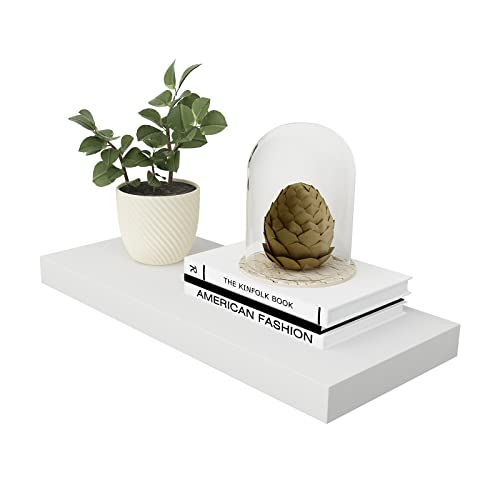 WELLAND Simons Floating Wall Shelf Ledge Shelves 18Inch White