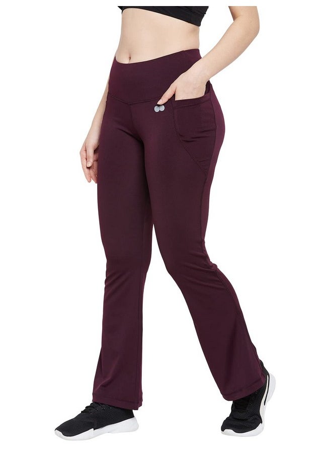 Clovia Women'S Comfort-Fit High Waist Flared Yoga Pants (Ab0090A15_Purple_Xxl)  - Image 2