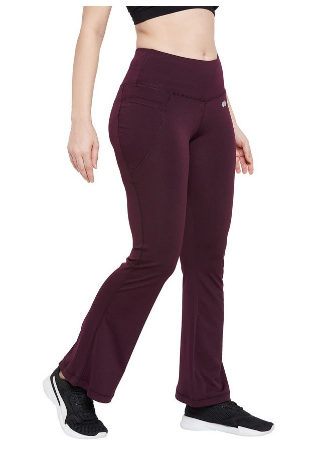Clovia Women'S Comfort-Fit High Waist Flared Yoga Pants (Ab0090A15_Purple_Xxl)  - Image 3