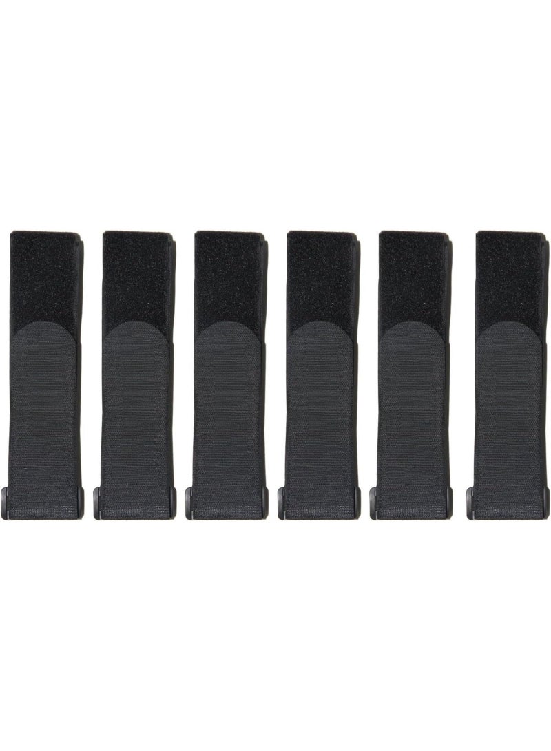 Generic 6 pcs Reusable Cinch Straps, Multipurpose Strong Gripping, Quality Hook and Loop Securing Straps (Black) (Size : 1.5M)  - Image 1