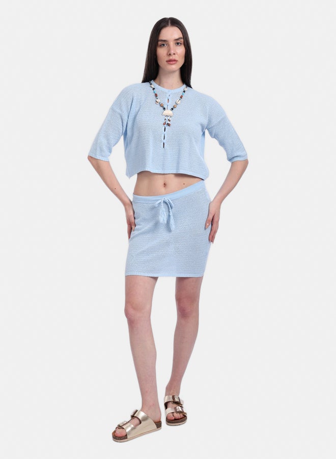 Carina Knit Beach Crop Top & Skirt Set - Image 5