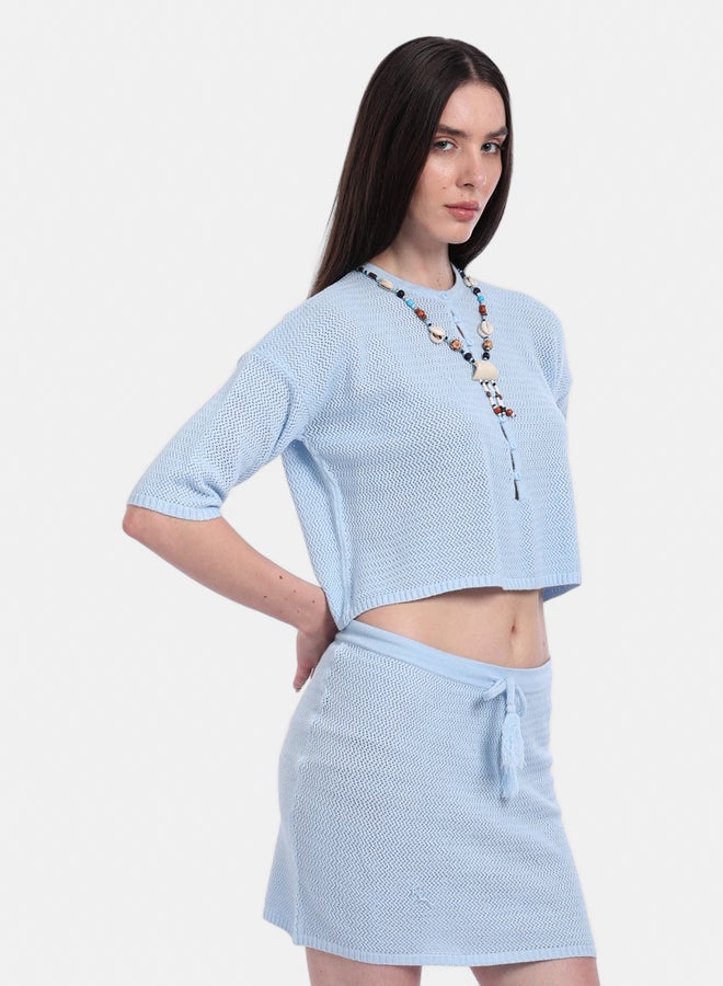 Carina Knit Beach Crop Top & Skirt Set - Image 2