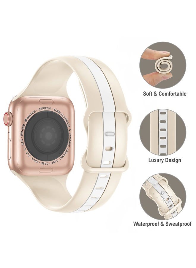 Seizehe Designer Sport Band Compatible with Apple Watch iWatch Bands 38mm 40mm 41mm 42mm 44mm 45mm 49mm Men Women, Soft Silicone Strap Wristbands for Apple Watch Series 9/8/7/6/5/4/3/2/1/SE/Ultra - Image 2