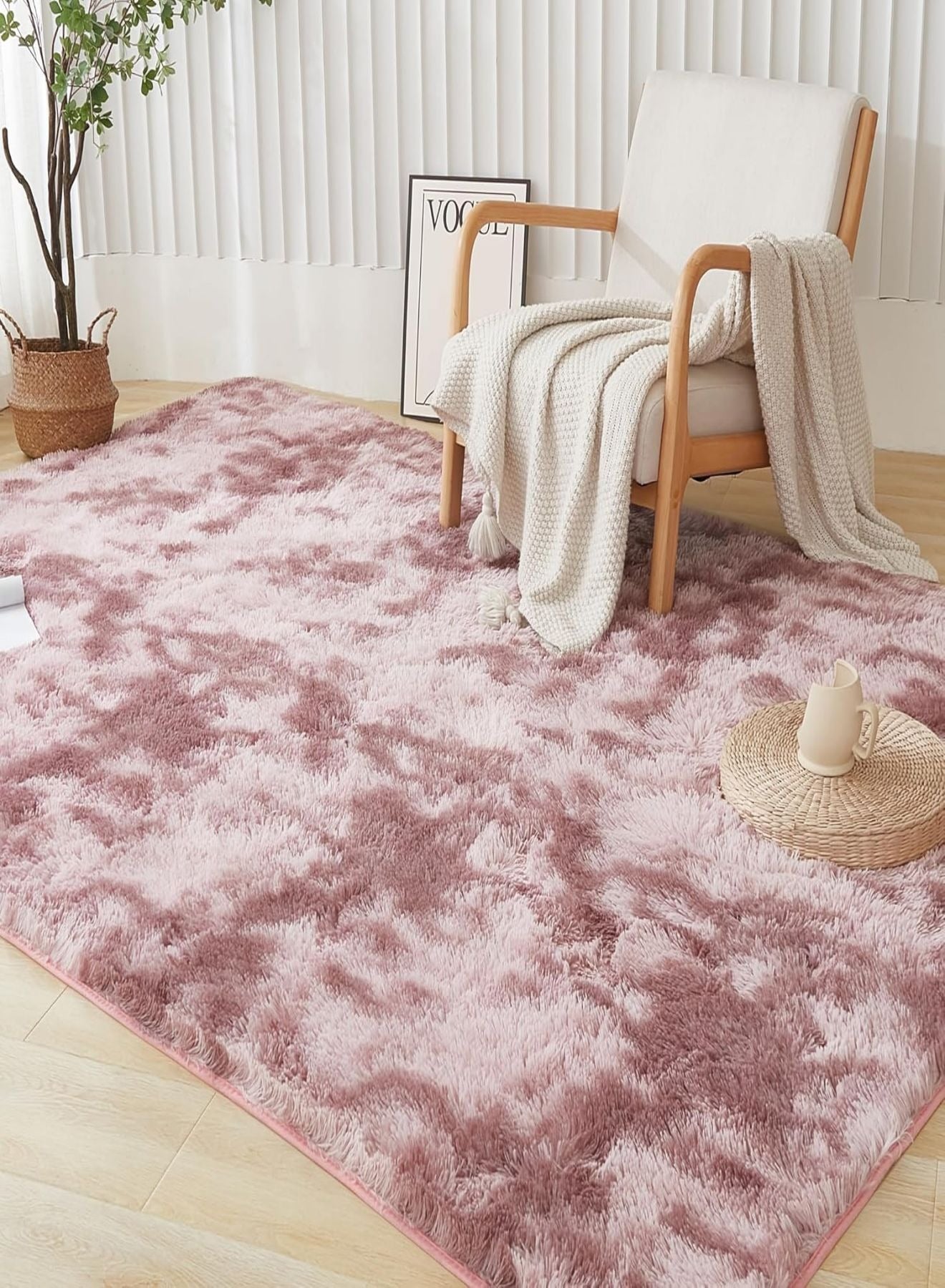 Modern Style Area Rug Non-Slip Super Soft Touch Living Room Bedroom Kitchen Decoration Of Carpet Floor Rug Fluffy Long Pile Rectangular