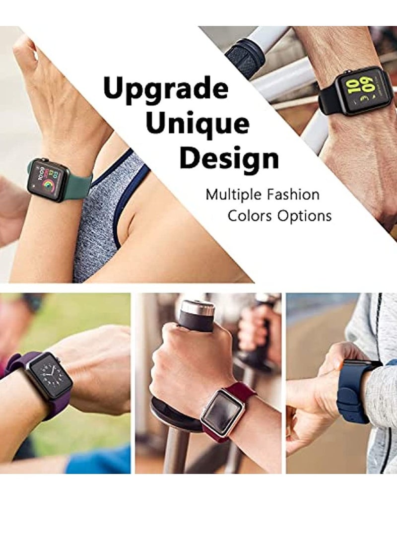 Generic - Sport Bands Compatible with Apple Watch Band  38mm4 0mm 41mm,Soft Silicone Waterproof Strap Wristbands Compatible with iWatch Apple Watch Series Ultra 8 7 6 5 4 3 2 1 SE Women Men - Image 1