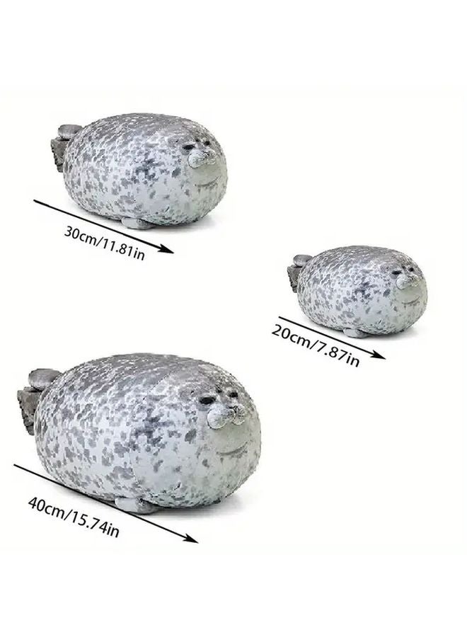 Gray Seal Pillow 11.81 Inch Soft Plush Stuffed Animal Toy - Image 3