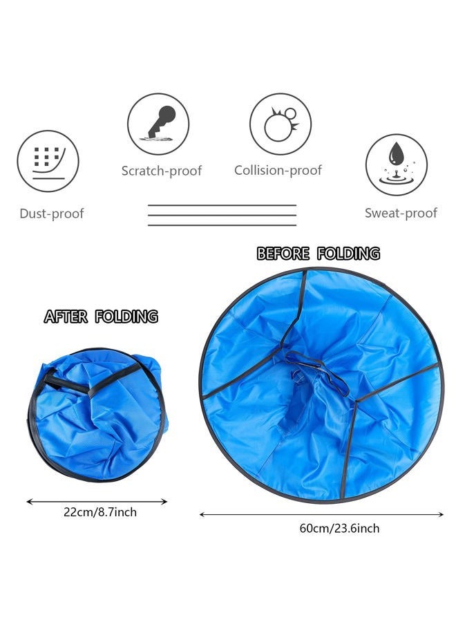 Sintege 2 Pieces Hair Cutting Cape for Adults Umbrella Hair Cutting Cloak Foldable Hair Cutting Cloak Hair Catcher Hair Cutting Cape for Teens and Adults, Blue and Silver - Image 2