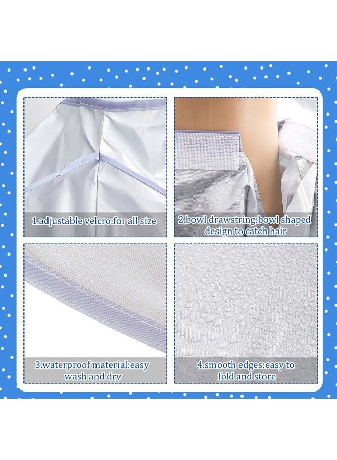 Sintege 2 Pieces Hair Cutting Cape for Adults Umbrella Hair Cutting Cloak Foldable Hair Cutting Cloak Hair Catcher Hair Cutting Cape for Teens and Adults, Blue and Silver - Image 3