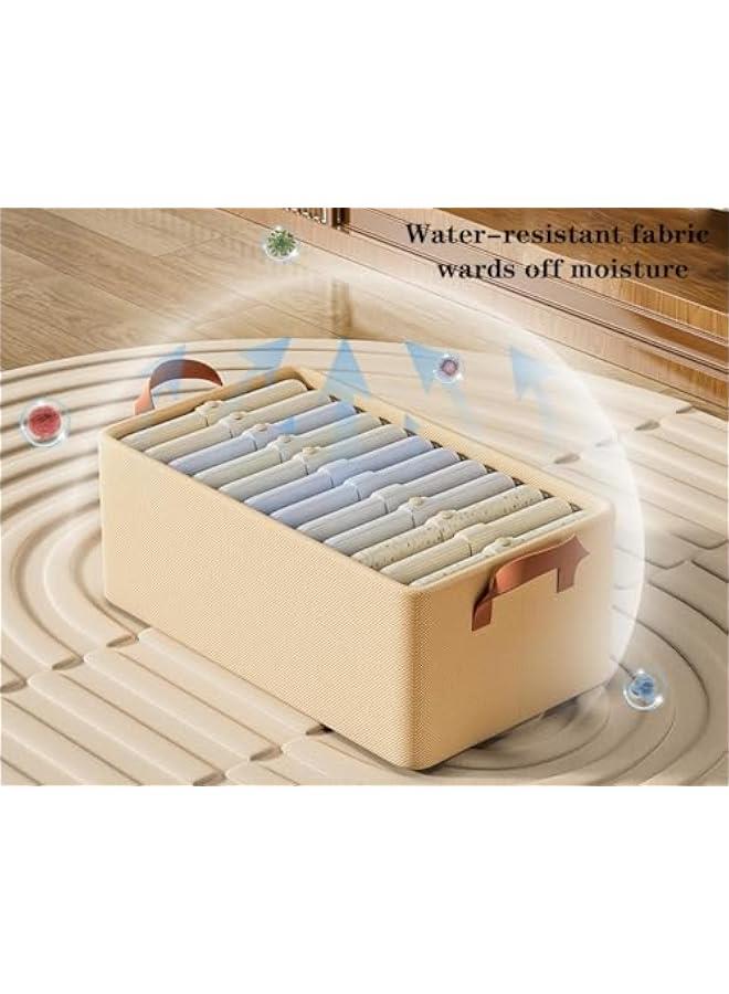 HOOKOR 4 Pcs Closet Clothes Organizer with Handle, Fabric storage Box with Steel Frame Stackable Shelf Storage Baskets Foldable Storage Baskets for Organizing Clothes Toys, 23L, Blue - Image 3