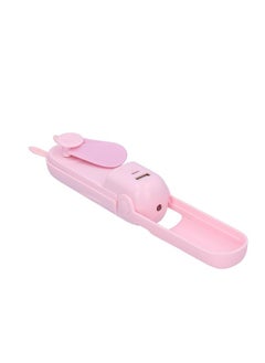 Thoraya Handheld Fan Chargeable Portable Foldable Mini Cooling Device with Emergency FlashlightPink  - Image 4