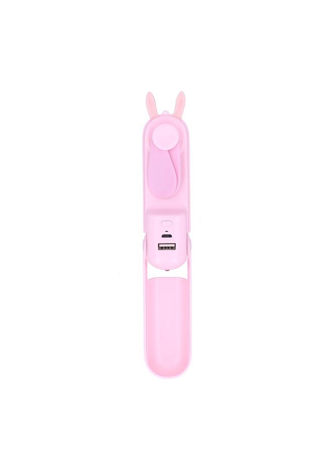 Thoraya - Handheld Fan Chargeable Portable Foldable Mini Cooling Device with Emergency FlashlightPink - Image 1