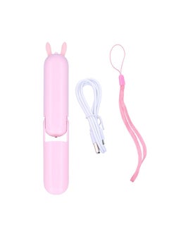 Thoraya Handheld Fan Chargeable Portable Foldable Mini Cooling Device with Emergency FlashlightPink  - Image 3