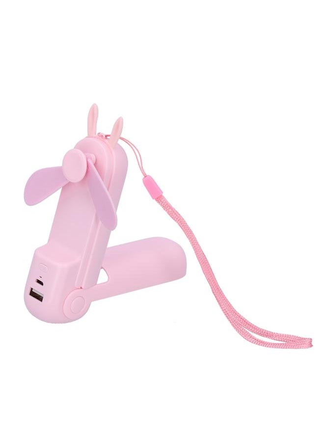 Thoraya - Handheld Fan Chargeable Portable Foldable Mini Cooling Device with Emergency FlashlightPink - Image 1