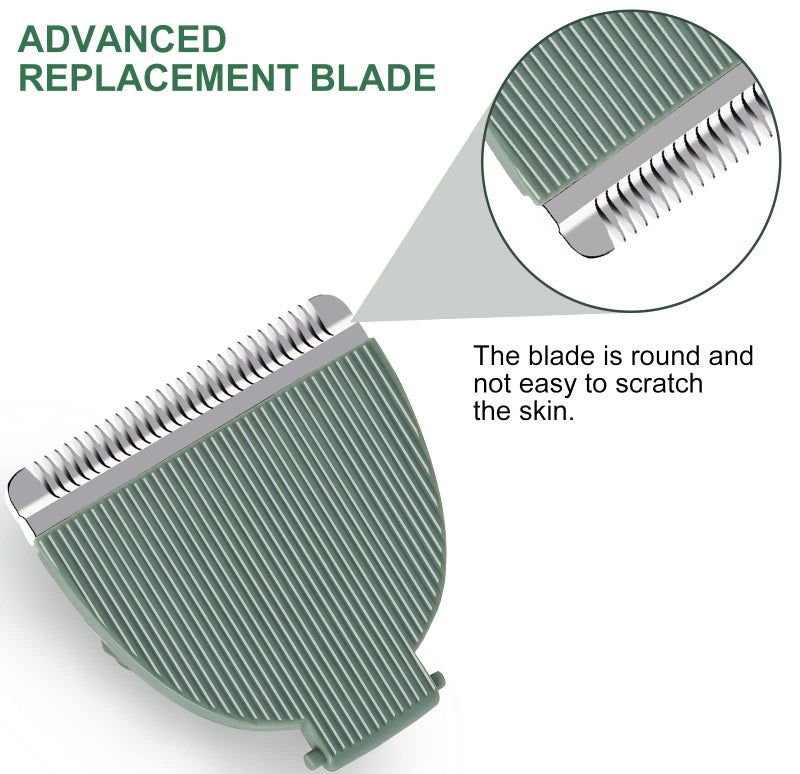 Piwerod 3 Pack Replacement Blades Compatible with Meridian Trimmer, Hygienic Ceramic Replacement Blades Compatible with Meridian Body Trimmer (Onyx & Sage), Green - Image 3