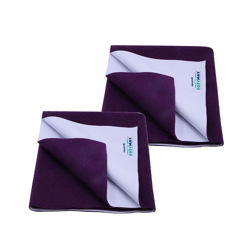 Newnik Quick Waterproof Dry Sheet Small Combo Pack of 2 Plum (Each Size : 50 cm x 70 cm) - Image 1
