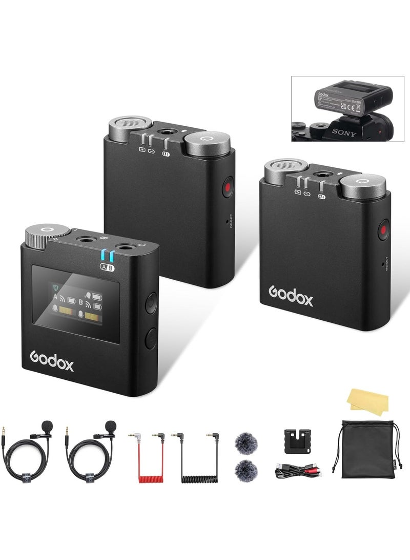 Godox Virso S M2 2-Person Wireless Microphone System for Sony – Dual-Channel 2.4GHz Mic Set for Cameras & Smartphones - Image 1