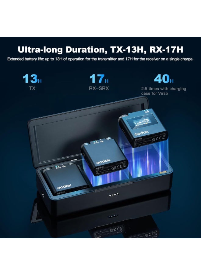 Godox Virso S M2 2-Person Wireless Microphone System for Sony – Dual-Channel 2.4GHz Mic Set for Cameras & Smartphones - Image 3