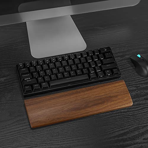 Linkidea Wooden Keyboard Wrist Rest for 61Keys 60% Compact Keyboard, Compact Gaming Mechanical Keyboard Wrist Rest Hand Palm Pad, for Office, Computer, Laptop Typing, Gaming (Black Walnut) - Image 5
