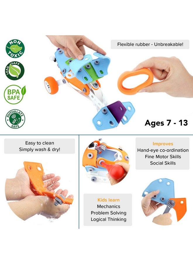 Toy Pal 7In1 Stem Toys For 6 7 8+ Year Old Boys Girls - 163 Pcs Engineering Construction Building Educational Toy For Boys Age 6-8 | Stem Activities Fun Birthday Gift  - Image 2