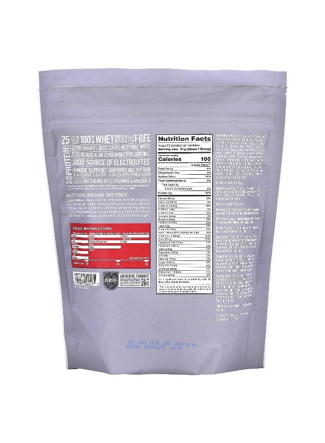 Isopure Isopure, Zero Carb Protein Powder, Strawberries & Cream, 1 lb (454 g) - Image 2