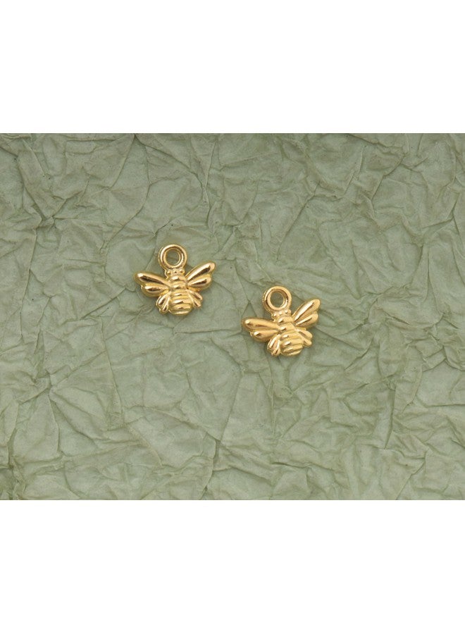 Ruwado 50 Pcs Bee Charms Metal Small 1.1 x 1 x 0.3 cm Cute Honeybee Alloy Pendant for Women DIY Jewelry Making Necklace Bracelets Earring Keychain Key Rings Bookmark Supplies (Gold) - Image 5