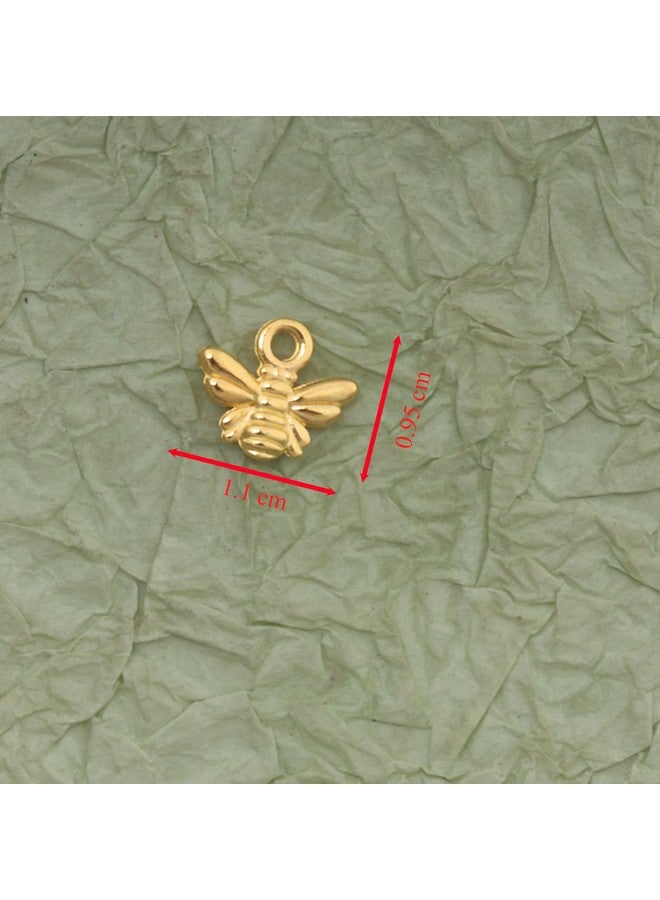 Ruwado 50 Pcs Bee Charms Metal Small 1.1 x 1 x 0.3 cm Cute Honeybee Alloy Pendant for Women DIY Jewelry Making Necklace Bracelets Earring Keychain Key Rings Bookmark Supplies (Gold) - Image 2