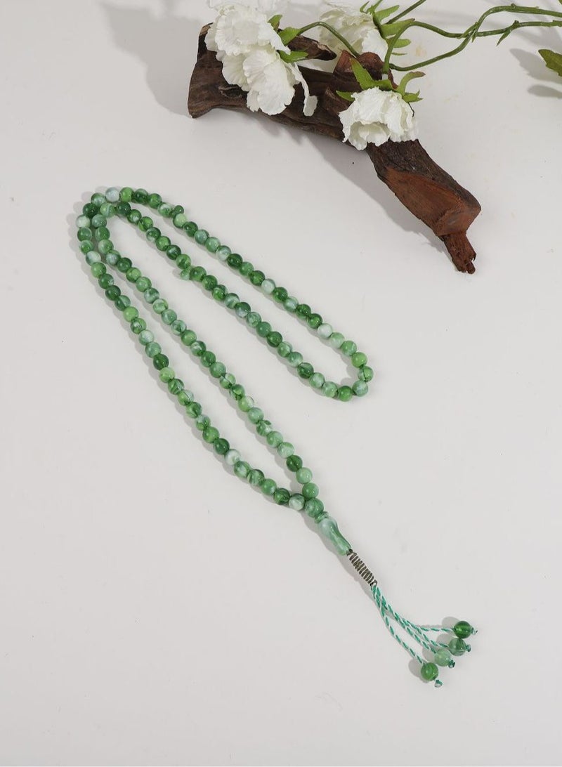 مسبحة عربية إسلامية إسلامية خرزات تسابيح عربية إسلامية سوار تسبيح 99 خرزة 10 ملم شرابات قلادة شرابات رائعة مصنوعة يدوياً هدية عيد ميلاد  هدية رمضان - Image 5