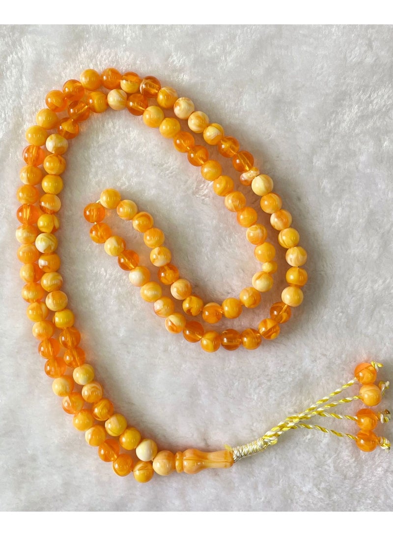 مسبحة عربية إسلامية إسلامية خرزات تسابيح عربية إسلامية سوار تسبيح 99 خرزة 10 ملم شرابات قلادة شرابات رائعة مصنوعة يدوياً هدية عيد ميلاد  هدية رمضان - Image 1