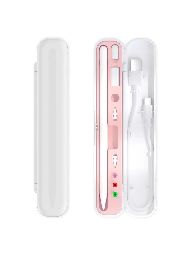 Pink Storage Case Compatible With Apple Pencil 1st 2nd Generation Holds Tips Caps - Image 2