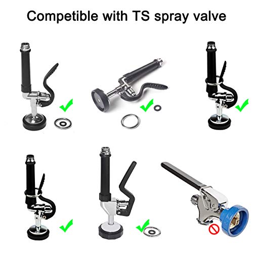 KWODE Pre-rinse Spray Valve Repair Kit for All Commercial Sink Sprayer Spray Face Bumper and Screw Repair Part Black - Image 2