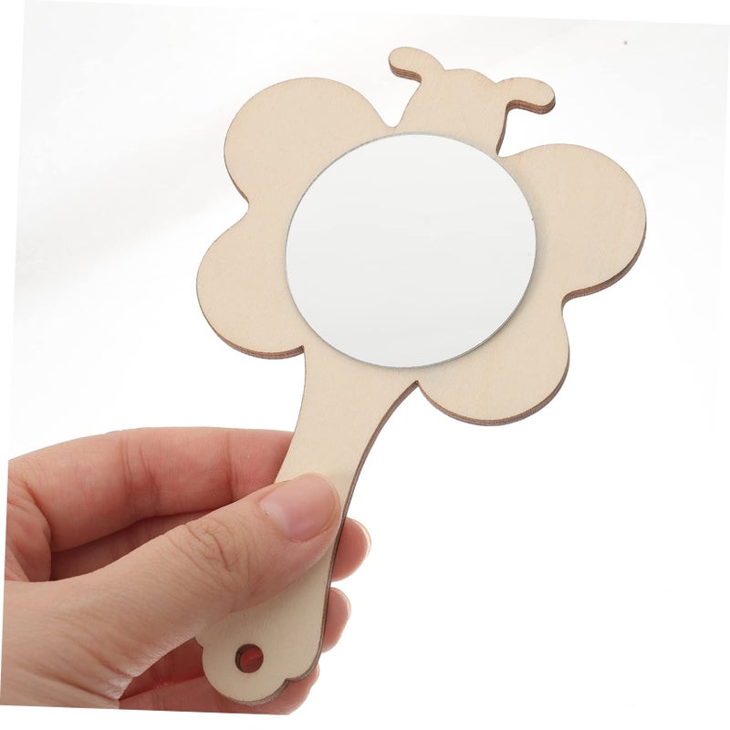 8 Pcs Unpainted Handheld Mirrors for DIY Crafting Painting Creative Play - Image 4