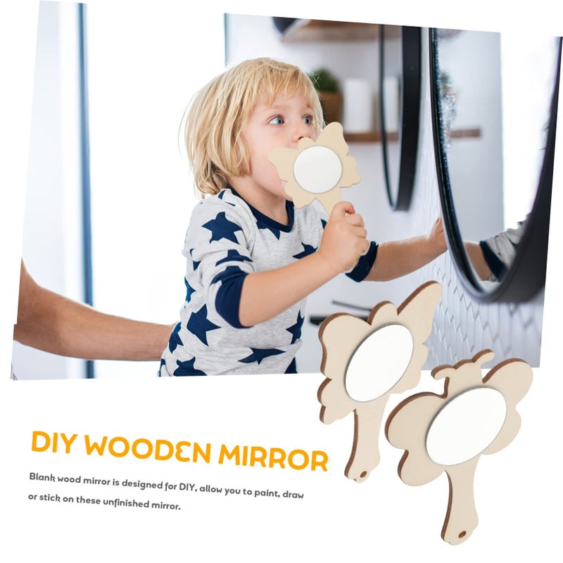 8 Pcs Unpainted Handheld Mirrors for DIY Crafting Painting Creative Play - Image 5