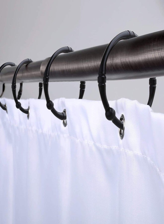 TCMAO Shower Curtain Hooks, Rustproof Decorative Shower Curtain Rings Metal Round Shower Hooks for Bathroom Shower Rod, 12 Pack (Black) - Image 2