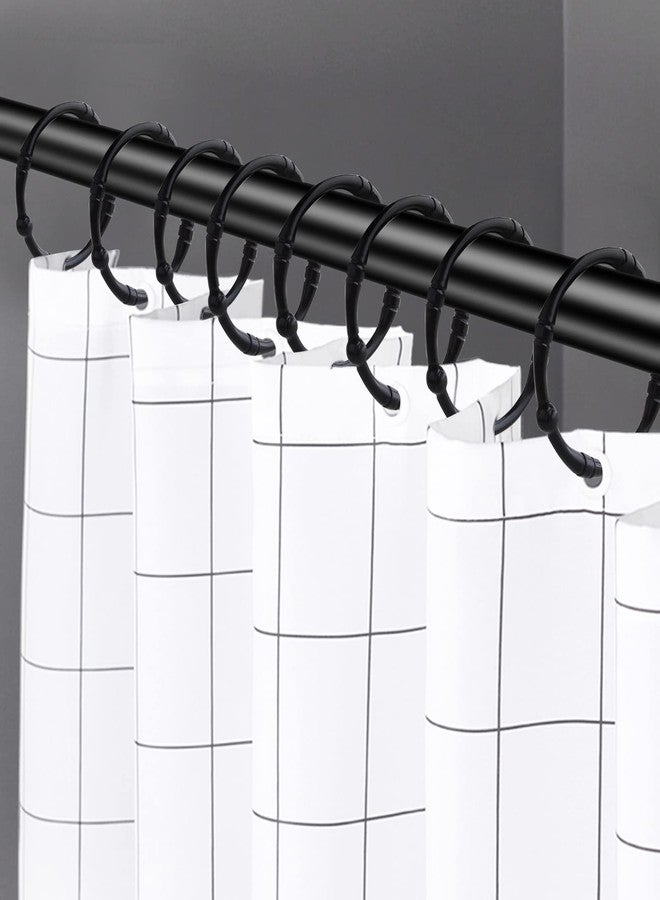 TCMAO Shower Curtain Hooks, Rustproof Decorative Shower Curtain Rings Metal Round Shower Hooks for Bathroom Shower Rod, 12 Pack (Black) - Image 5