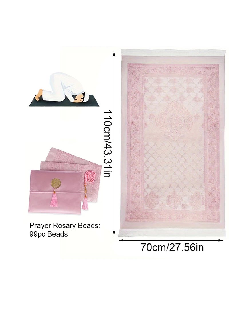 Rscy 70x110Cm Muslim Islamic Prayer Rug Vintage Pattern and Tassel Eid Rugs Islamic Mat Blanket Home Textile Living Room Decor - Image 2