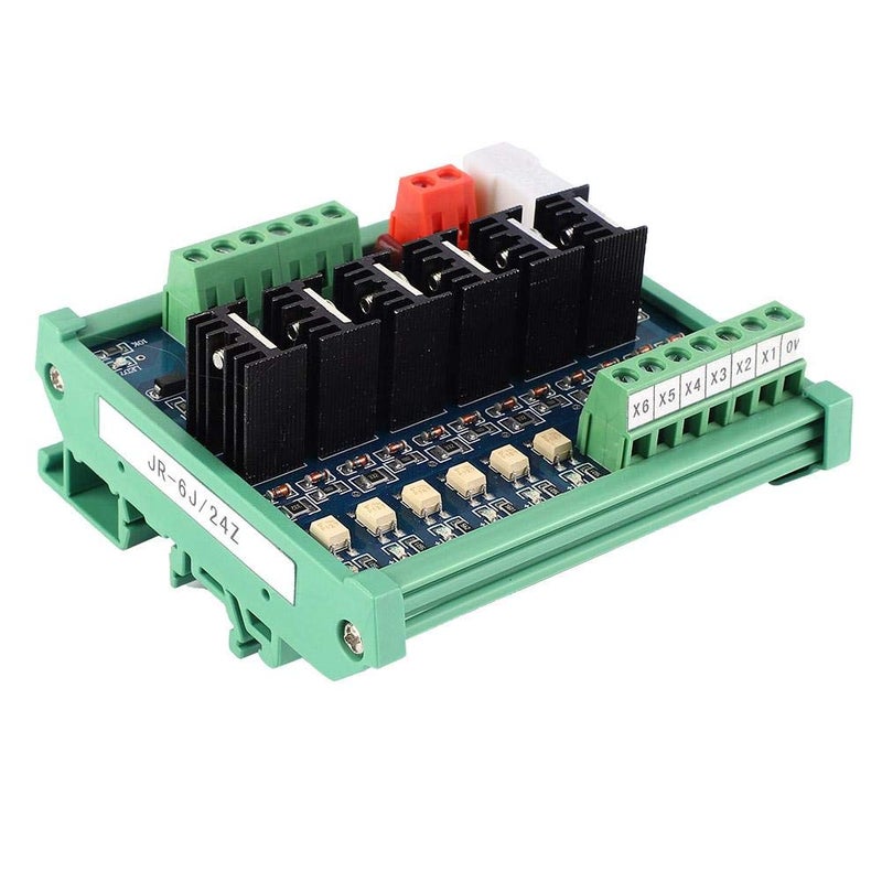 JR 6J 24Z PLC لوحة مضخم 120W 6 قنوات تحكم إيجابي DC 0-24V لوحة خرج طاقة ترانزستور - Image 5