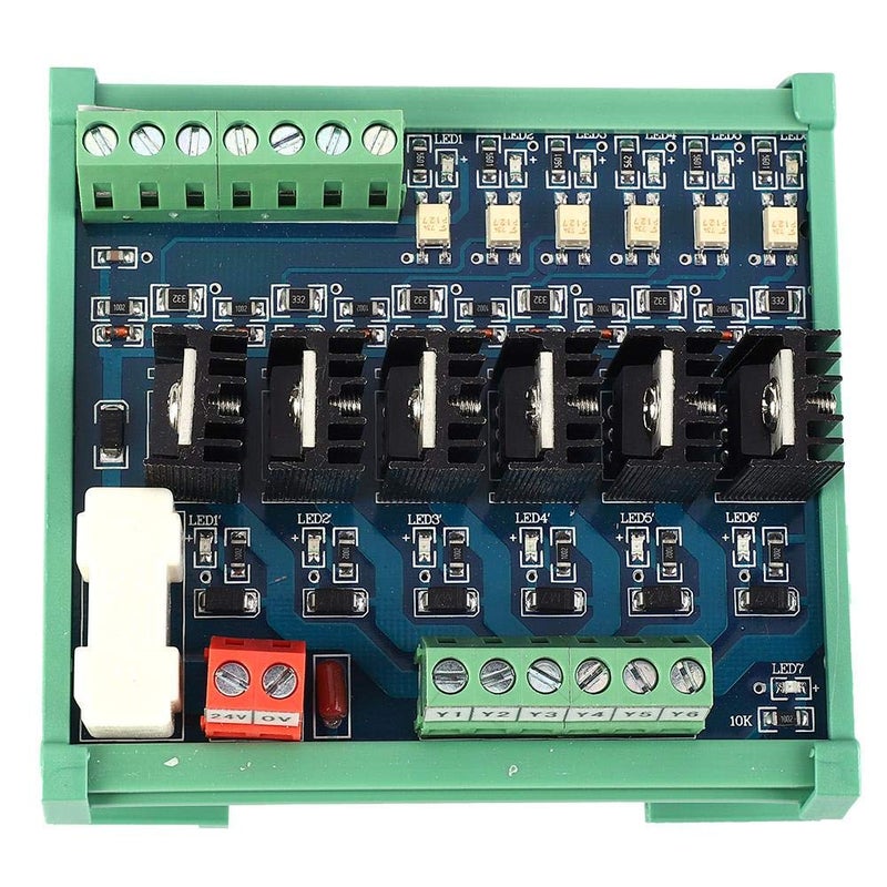 JR 6J 24Z PLC لوحة مضخم 120W 6 قنوات تحكم إيجابي DC 0-24V لوحة خرج طاقة ترانزستور - Image 2