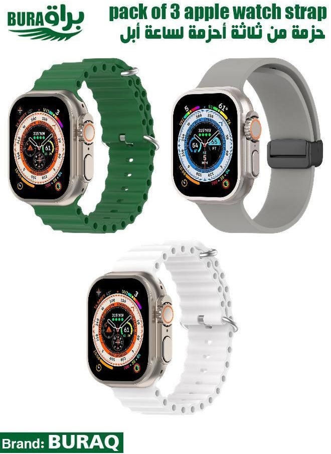BURAQ - Apple Watch Band Strap For Apple Watch Ultra 2/Ultra 49mm, Series 10 46mm, 9/8/7 45mm, SE2/SE/6/5/4 44mm, 3/2/1 42mm - Image 1
