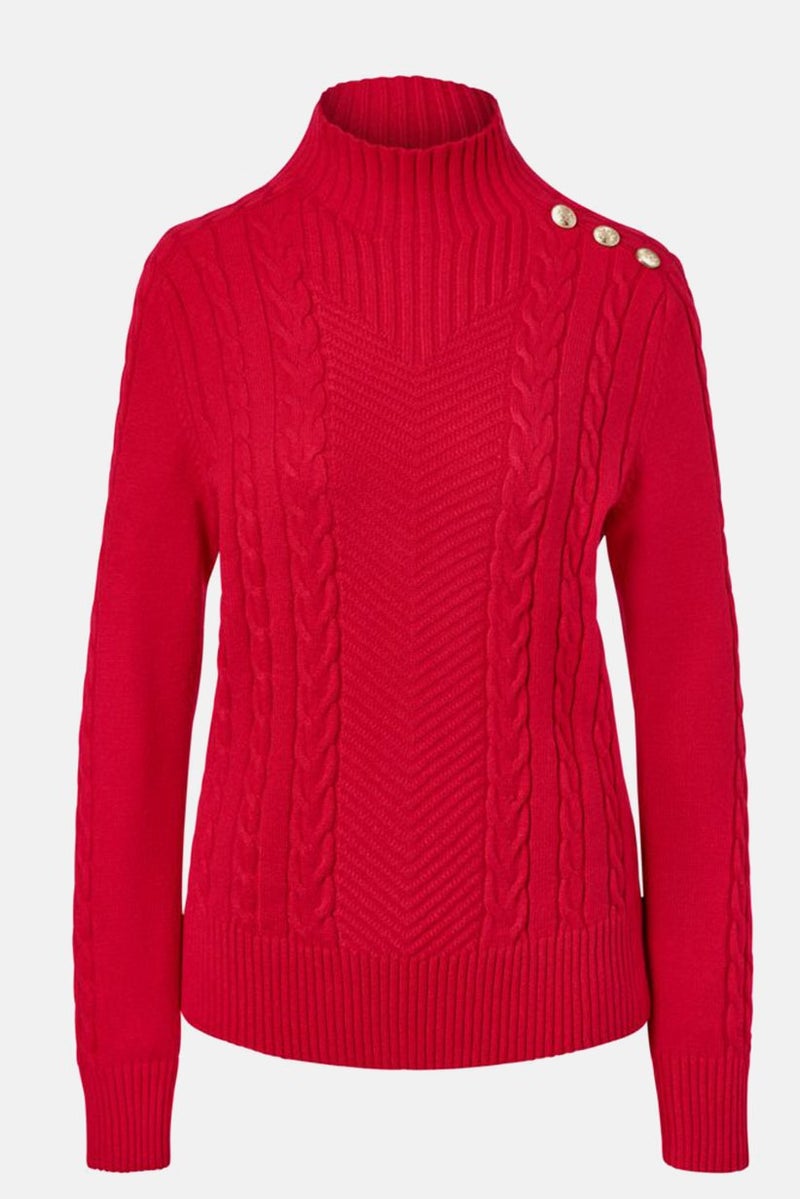 Tchibo Women Knitted Long Sleeve Sweater, Red - Image 3