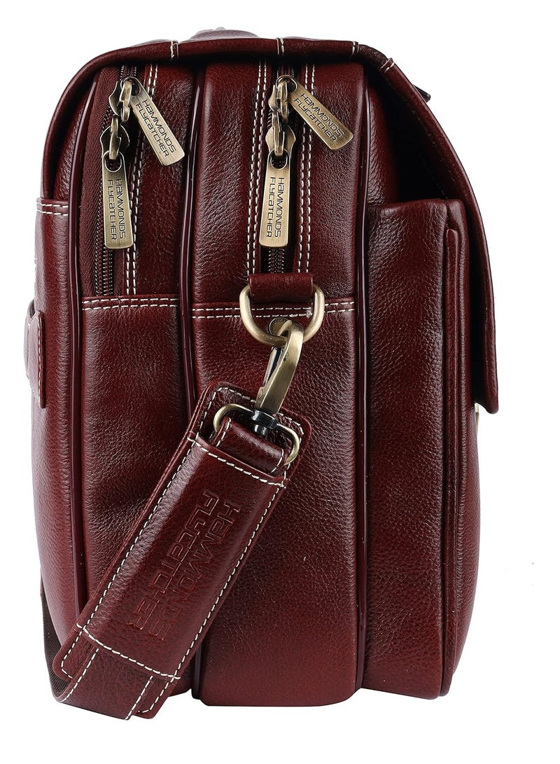  هاموندز فلاي كاتشر حقيبة كمبيوتر محمول جلدية | لاب توب 15.6 بوصة | بني | LB224_BR | 5L9H - Image 3