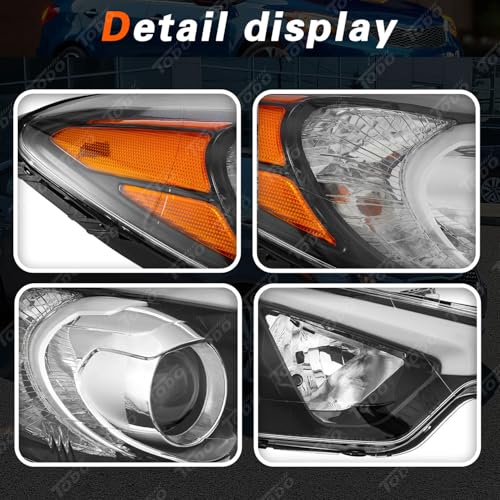 TODO Headlight w/Bulbs Compatible with 2014 2015 2016 Kia Forte Forte5, Driver/Left Side, NOT Fits LED DRL Models - Image 3