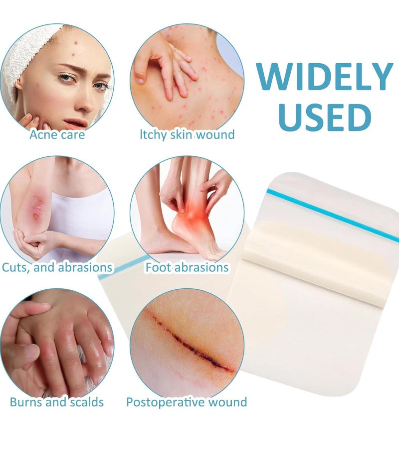 BdelrinQue 6 Pcs Hydrocolloid Bandage, Hydrocolloid Dressing, Hydrocolloid Bandage for Wound Protection, Gentle Protection for Sensitive Skin, Postoperative and Pressure Ulcer Prevention - Image 3