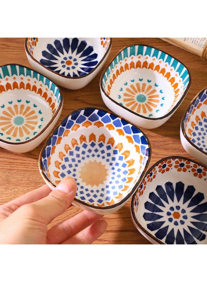 Canjiangjun Dianjiangjun Dipping Sauce Dishes, Snack Plates, Underglaze Ceramic Style Home Dipping Plates, Seasoning Dishes, 6-Piece Set - Image 1