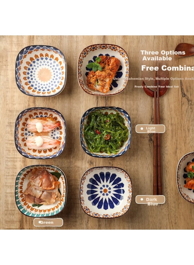 Canjiangjun Dianjiangjun Dipping Sauce Dishes, Snack Plates, Underglaze Ceramic Style Home Dipping Plates, Seasoning Dishes, 6-Piece Set - Image 2