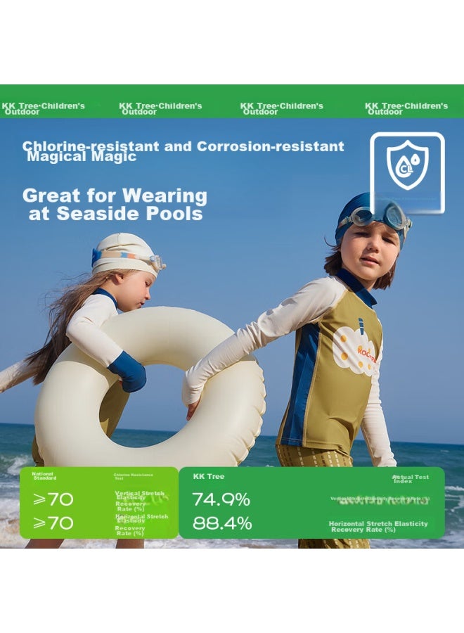 Kocotreekk Children's Swimwear, Original Yarn, Sun Protection, Antibacterial, Boys And Girls Two-piece, Baby Swimsuit, One-piece - Image 5
