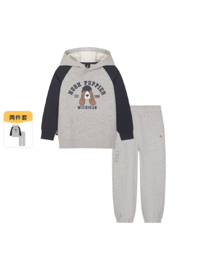 Hush Puppies Neutral Style Men's, Women's, And Children's Winter And Summer Set, Collegiate Style Sportswear Set, Long-sleeved Sweatshirt + Pants Two-piece Set - Image 1