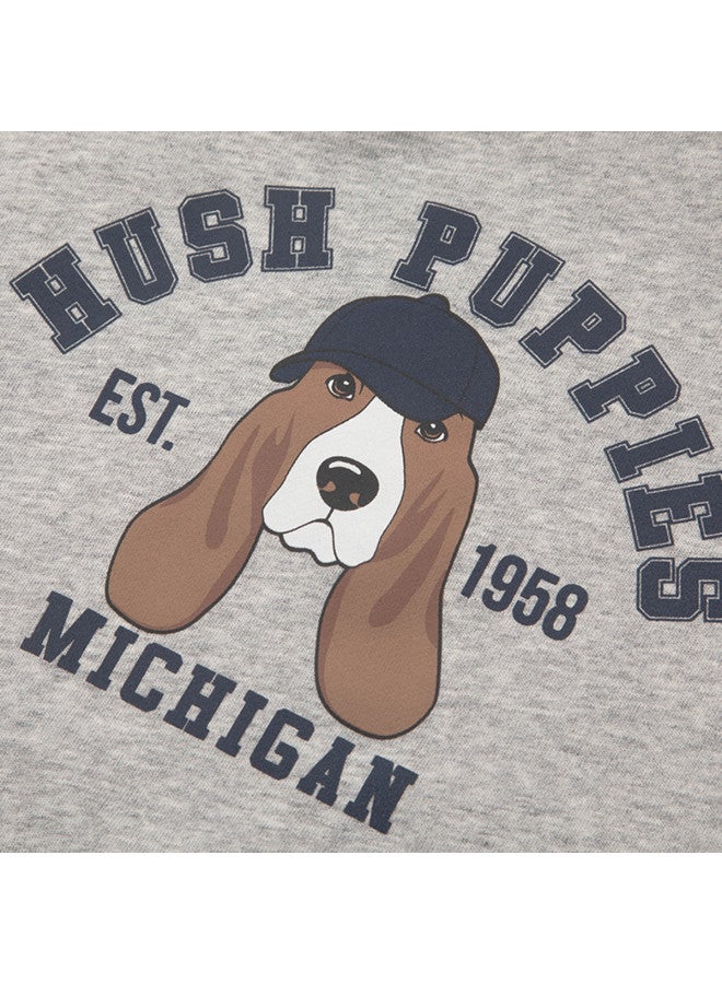 Hush Puppies Neutral Style Men's, Women's, And Children's Winter And Summer Set, Collegiate Style Sportswear Set, Long-sleeved Sweatshirt + Pants Two-piece Set - Image 5