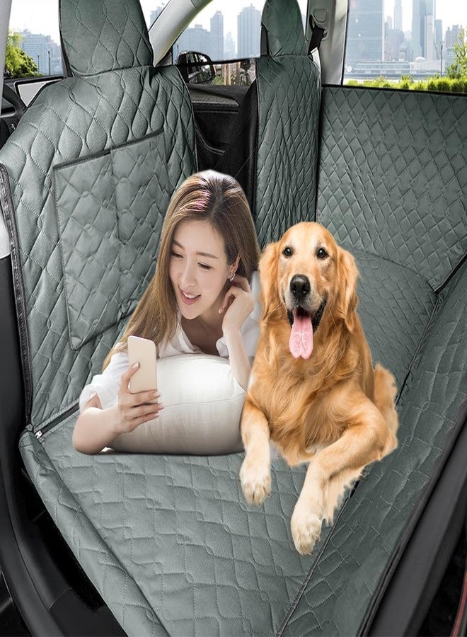 BEERTE Dog Car Seat Cover Fit for Toyota Corolla 2020-2025 Oxford Waterproof Scratchproof Dog Car Seat Cover for Back Seat Pet Seat Cover for Dogs Car Hammock with Mesh Window (Black Green) - Image 1