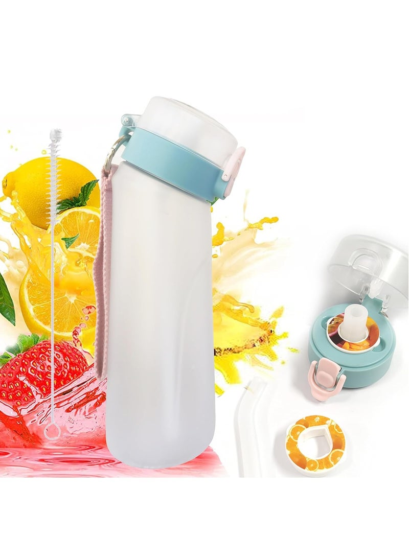 Generic - A1r Up Bottle with 5 Pieces Flavoured Pods, 750ml Air Water Bottle, Scent Up Water Cup Suitable for Outdoor/Sports/Fitness/Fashion, 0 Sugar, 0 Calorie (White) - Image 1